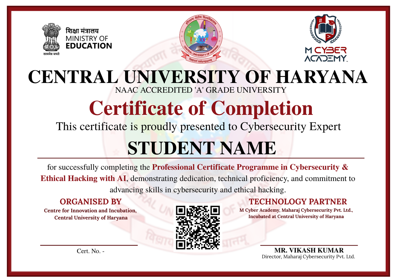 CEHAI Cybersecurity and Ethical Hacking with AI Certificate
